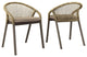 Meadow Outdoor Patio Dining Chairs Set of 2, Natural Taupe