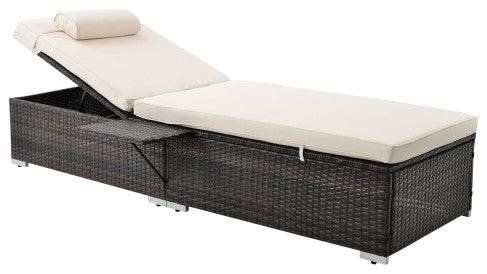 2 Piece Patio Rattan Chaise Lounge Outdoor Pe Wicket Furniture Set
