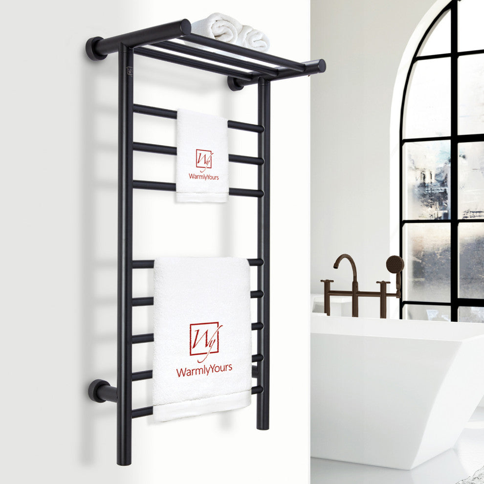 8 Bars Summit Towel Warmer, Dual Connection, Black