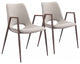 Set of Two Ivory Retro Modern Funk Dining Chairs