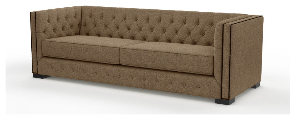 Nativa Interiors Mirel 94" Sofa, Brown, Deep Plush Depth