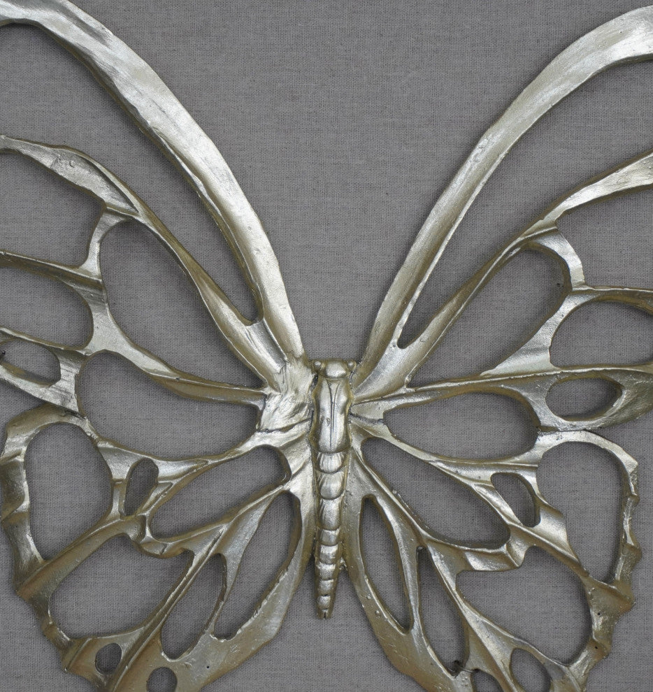 Wood Carving Butterfly Trio Shadow Box Wall DÃ©cor