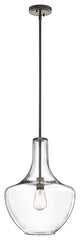 Pendant 1-Light, Clear Glass, Olde Bronze
