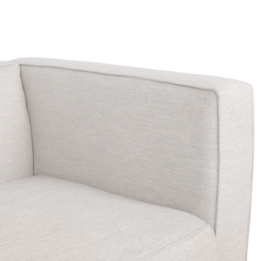 Pamsha Contemporary Fabric Upholstered Loveseat, Beige/Dark Walnut