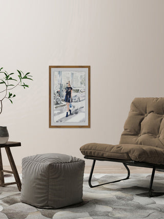 "All Blue" Framed Painting Print, 12"x18"