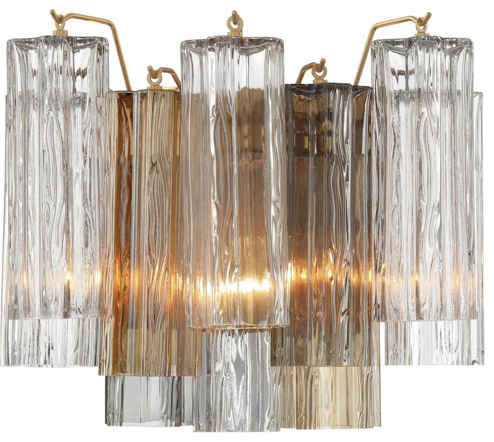 CRYSTORAMA Addis 2 Light Aged Brass Wall Mount