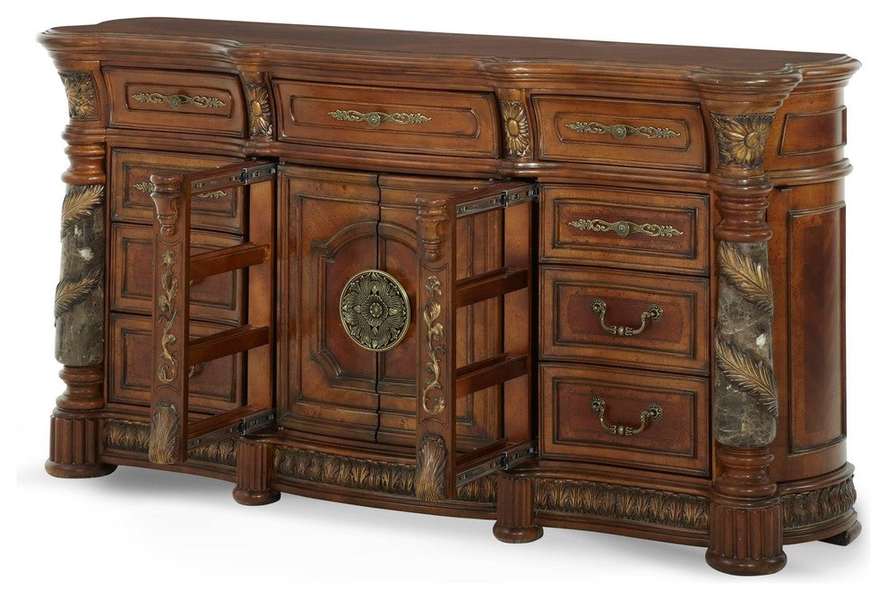 Aico Amini Villa Valencia Dresser in Classic Chestnut