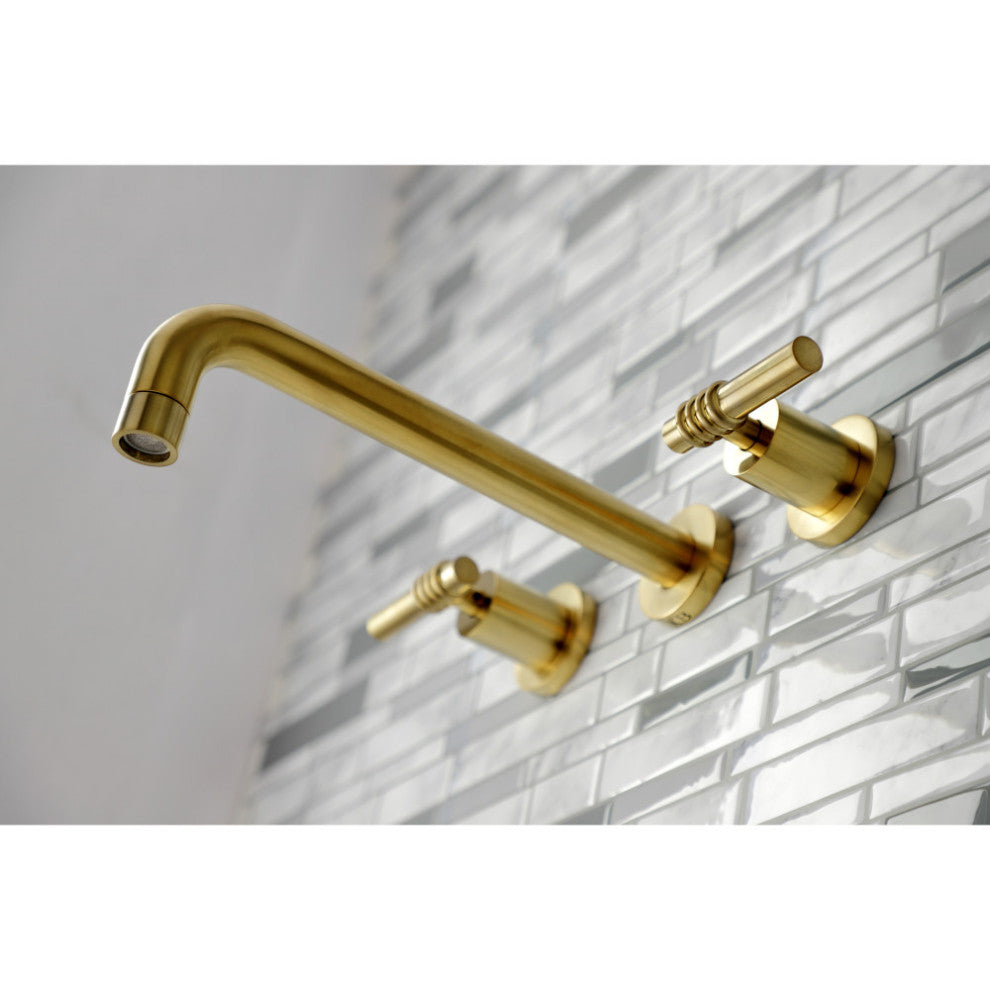 KS8027ML Two-Handle Wall Mount Tub Faucet, Brushed Brass