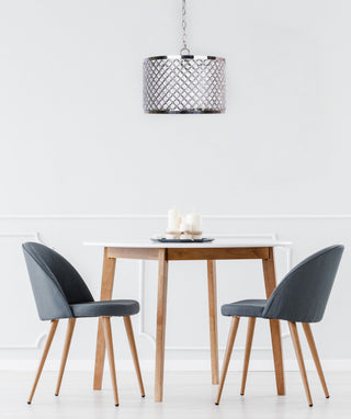 1-Light Polished Nickel Pendant Lamp With Crystalline Metal Shade