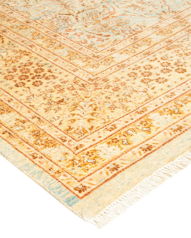 Mong One-of-a-Kind Hand-Knotted Area Rug Light Blue, 8'1"x10'0"