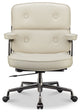 Lobby Mid Back Computer Office Desk Chair, Black Chrome&white