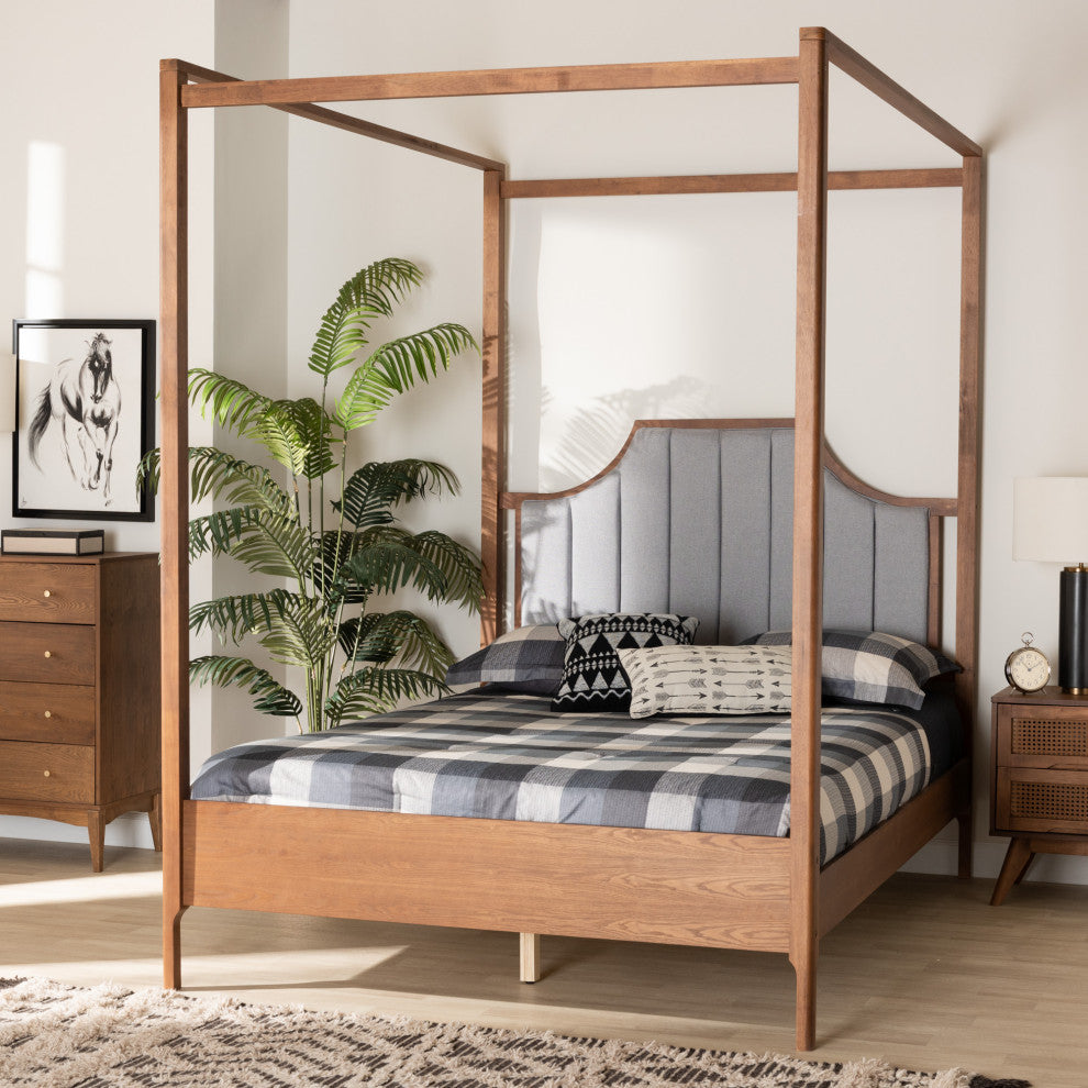 Baxton Studio Dakota Classic and TraditionalWood Queen Size Platform Canopy Bed
