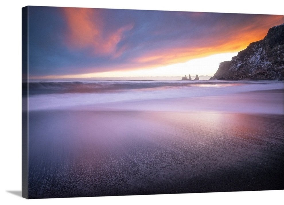 "Vik Sunset" Wrapped Canvas Art Print, 24"x16"x1.5"