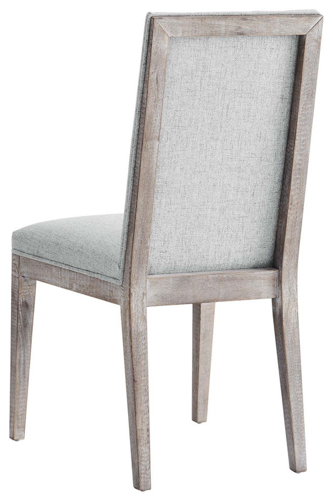 Maisonette French Vintage Tufted Fabric Dining Side Chairs Set of 2 - Light Gray