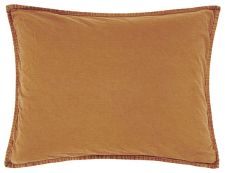 Stonewashed Cotton Canvas Pillow Sham, 21"x34", Terracotta, 1 Piece