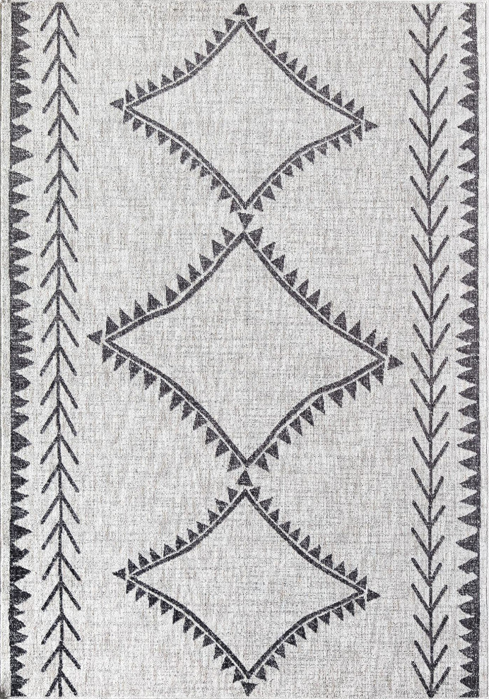 Jade Angelica White Moroccan Tribal White Recycled Area Rug, 2'6" X 8'