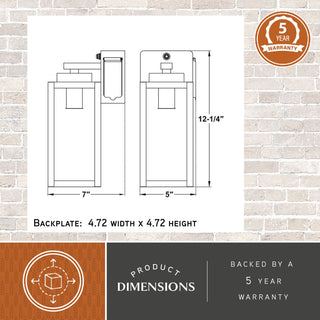 Lombard 1 Light Dusk to Dawn Black Outdoor Wall Lantern, Integrated GFCI Outlet