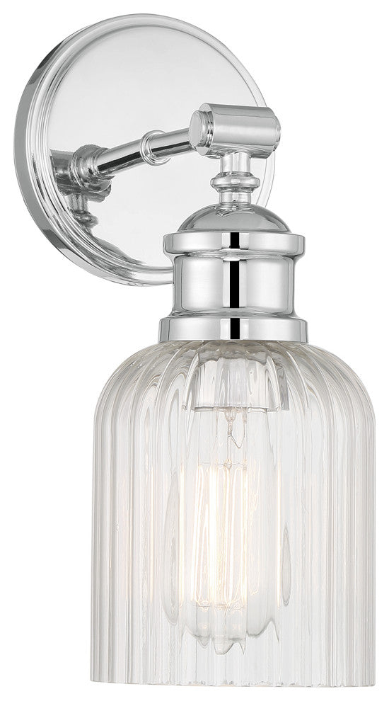 1-Light Wall Sconce, Matte Black, Chrome
