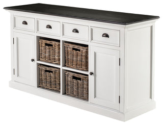 Classic White and Black Halifax Contrast Buffet with 4 Baskets