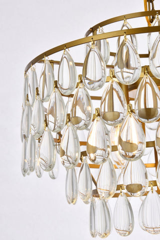 Mila Five Light Pendant in Brass