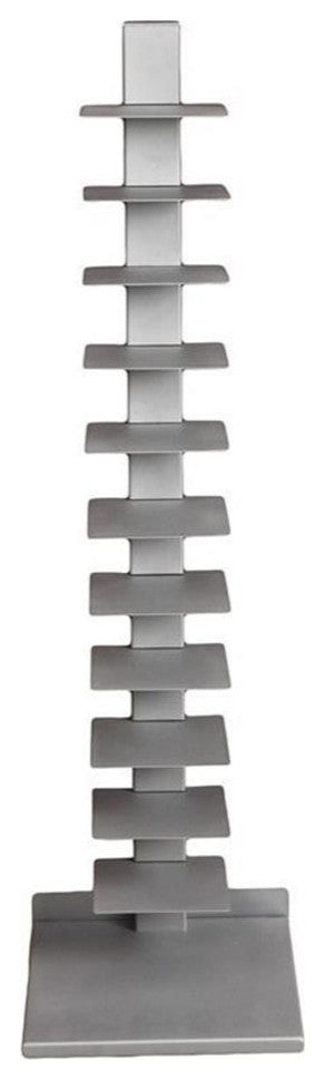 Heights Book Tower, Painted Silver