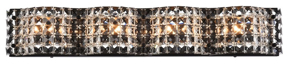 Oliver Light Bath Sconce, Black With Clear Crystals