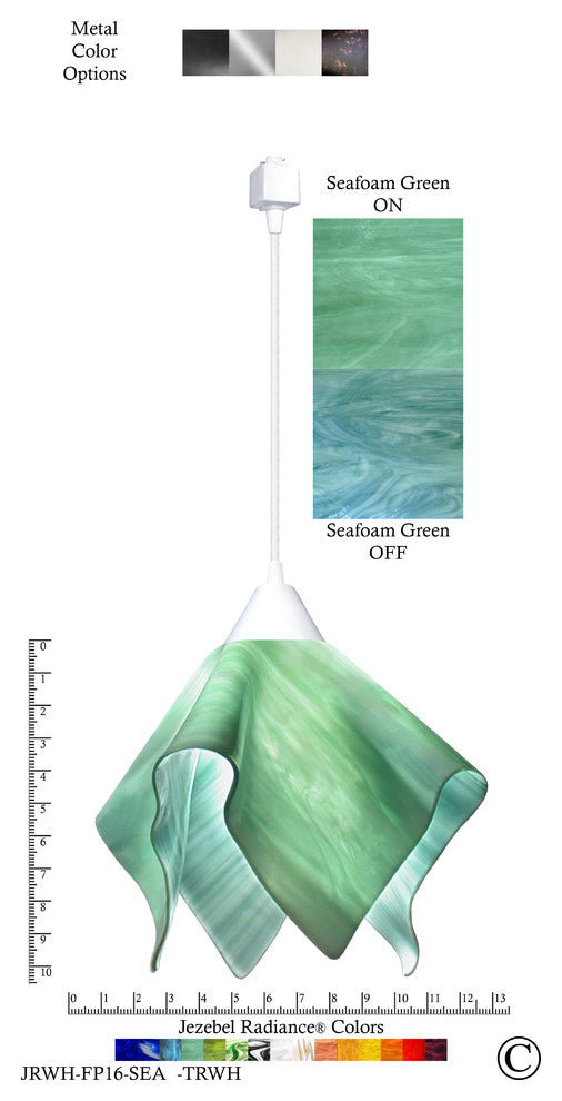 Jezebel Radiance Flame Large Track Light, Seafoam Green