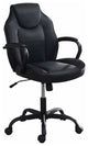 Rue 27 Inch Ergonomic Office Chair, Vegan Faux Leather Swivel Seat, Black