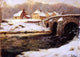 Fritz Thaulow A Stone Bridge Over A Stream In Winter Wall Decal