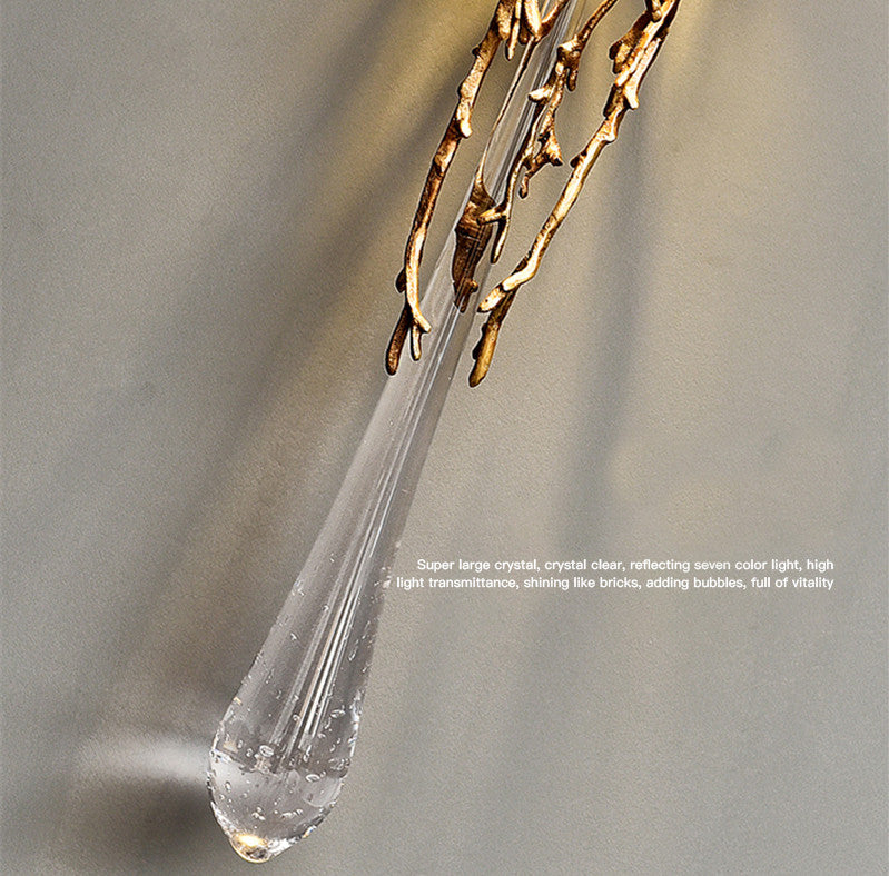 Jumilla | Creative LED Crystal Copper Wall Lamp, Copper, Cool Light