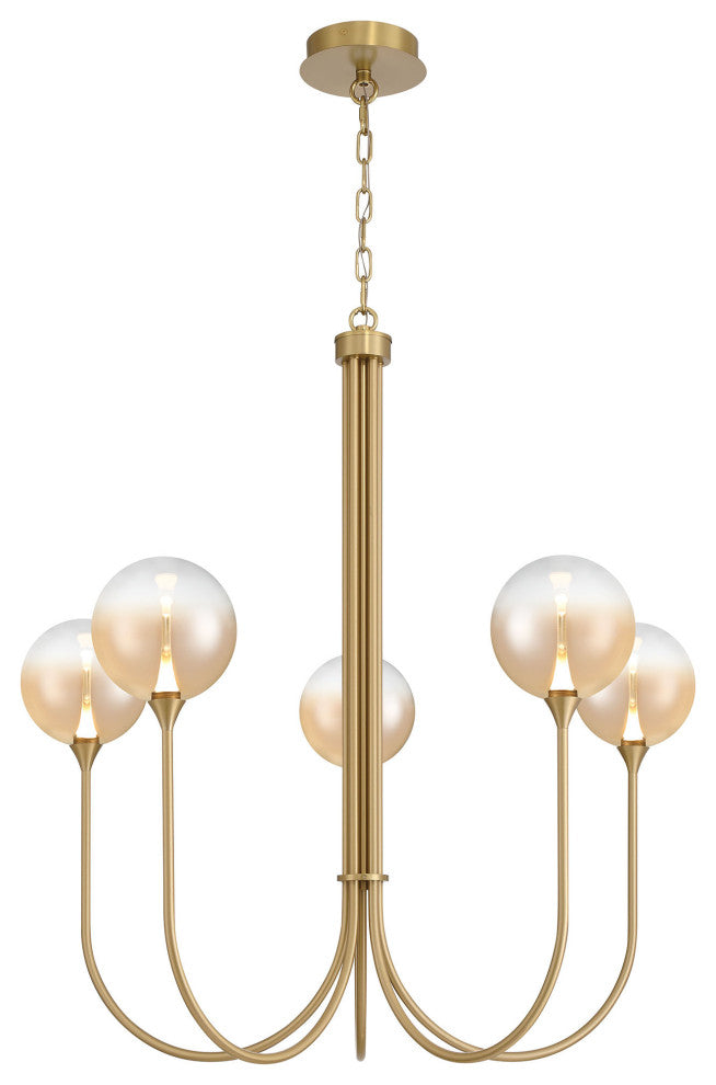 Iissa 5L 34" Gold Amber Chandelier