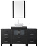 Dior 60" Single Bathroom Vanity, Zebra Gray, Marble, Brushed Nickel Faucet