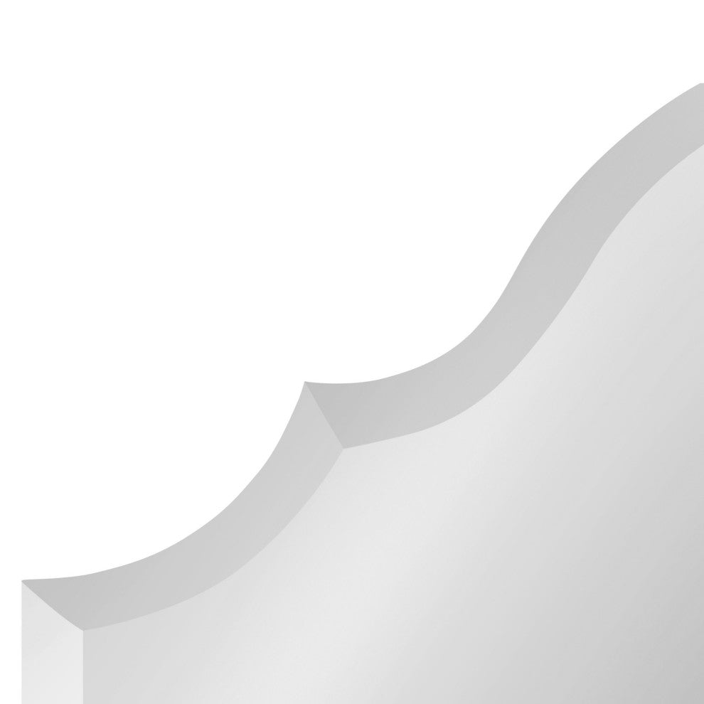 Reign Frameless Arch Wall Mirror, Silver 24x36