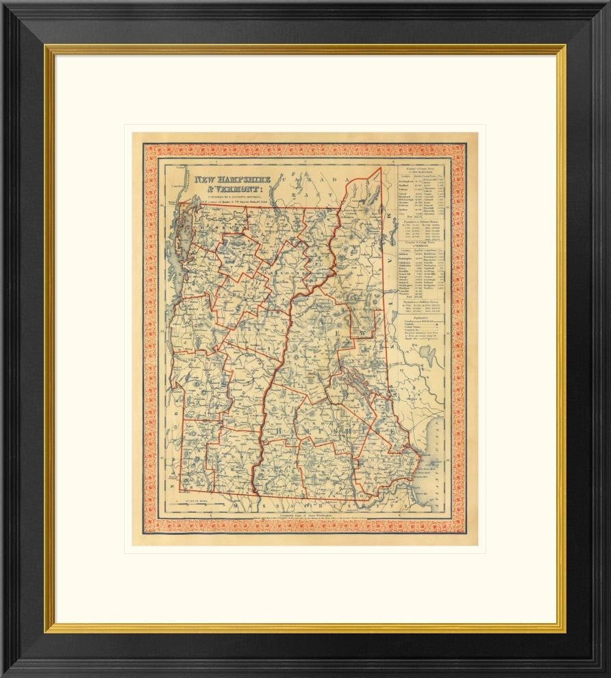 "New Hampshire, Vermont, 1846"  by Samuel Augustus Mitchell, 24x26"