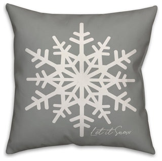 Let It Snow Snowflake 20"x20" Throw Pillow Cover