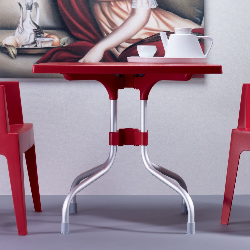 Compamia Forza Square Folding Table, Red