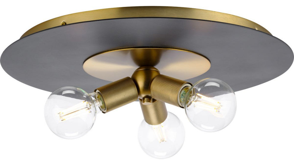 Trimble Collection Three-Light Brushed Bronze 18" Flush Mount