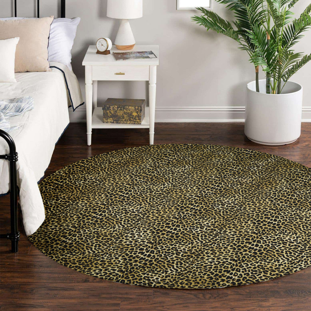 Indoor/Outdoor Mali ML2 Gold Machine Washable 6' x 6' Round Rug