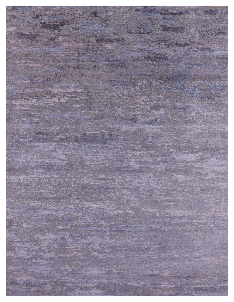 Abstract Wool & Silk Hand Knotted Rug 7' 11" X 10' 6" - Q15819