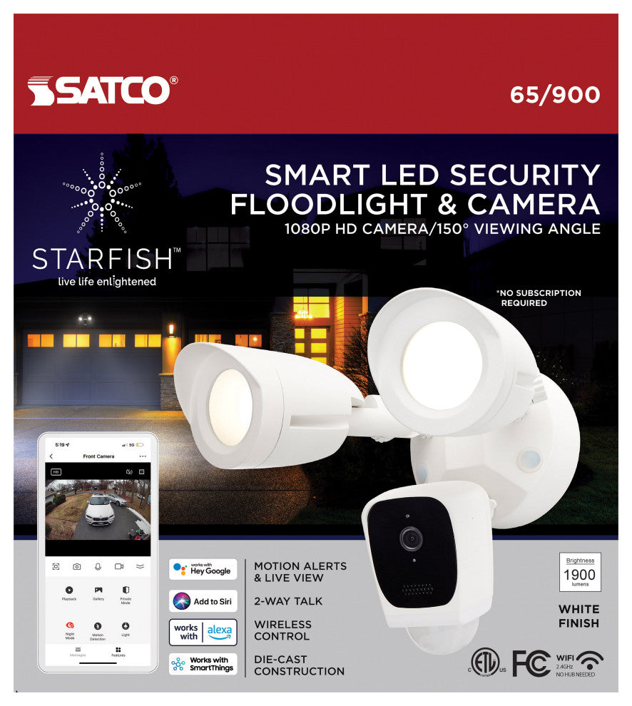 Bullet Outdoor SMART Security Camera - Starfish enabled - White Finish