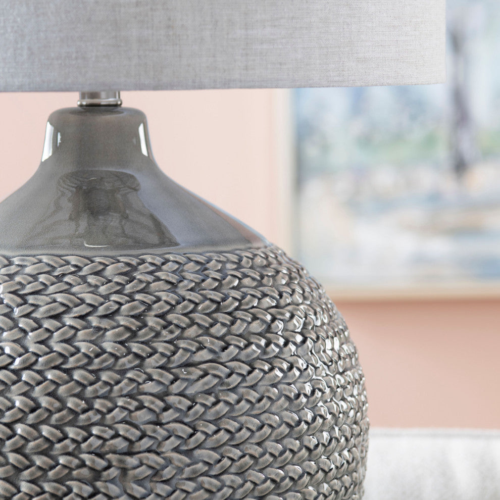 Cairo 26" Ceramic Table Lamp With Linen Shade