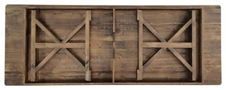 HERCULES 9' x 40" Rectangular Solid Pine Farm Table with X Legs, Antique Rustic