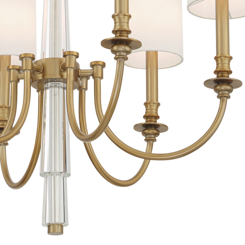 Crystorama Lighting Group LLO-486 Lloyd 6 Light 26"W Crystal - Aged Brass