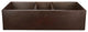 42" Hammered Copper Kitchen Apron Triple Basin Sink
