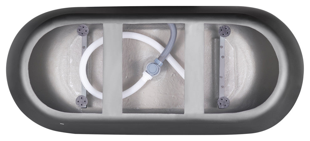 65" Acrylic Roll-Top Flatbottom Non-Whirlpool Bathtub, Gray
