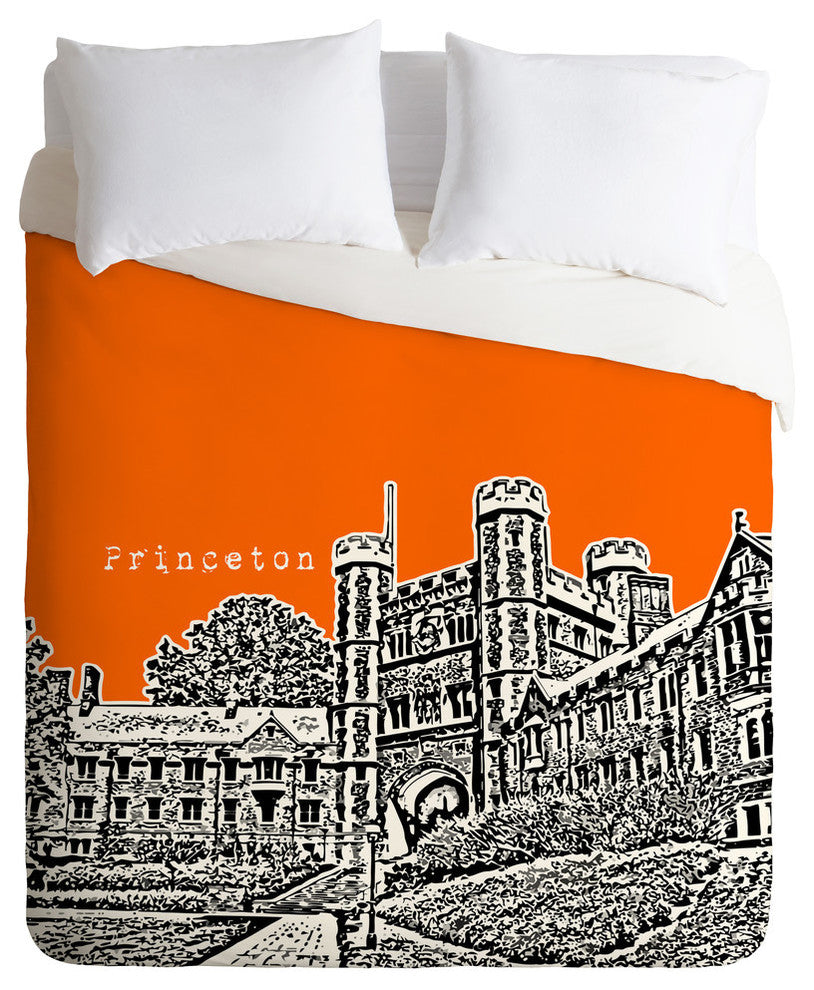 Deny Designs Bird Ave Princeton University Orange Duvet Cover - Lightweight