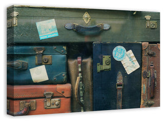 Vintage Suitcases 16x24 Print on Canvas