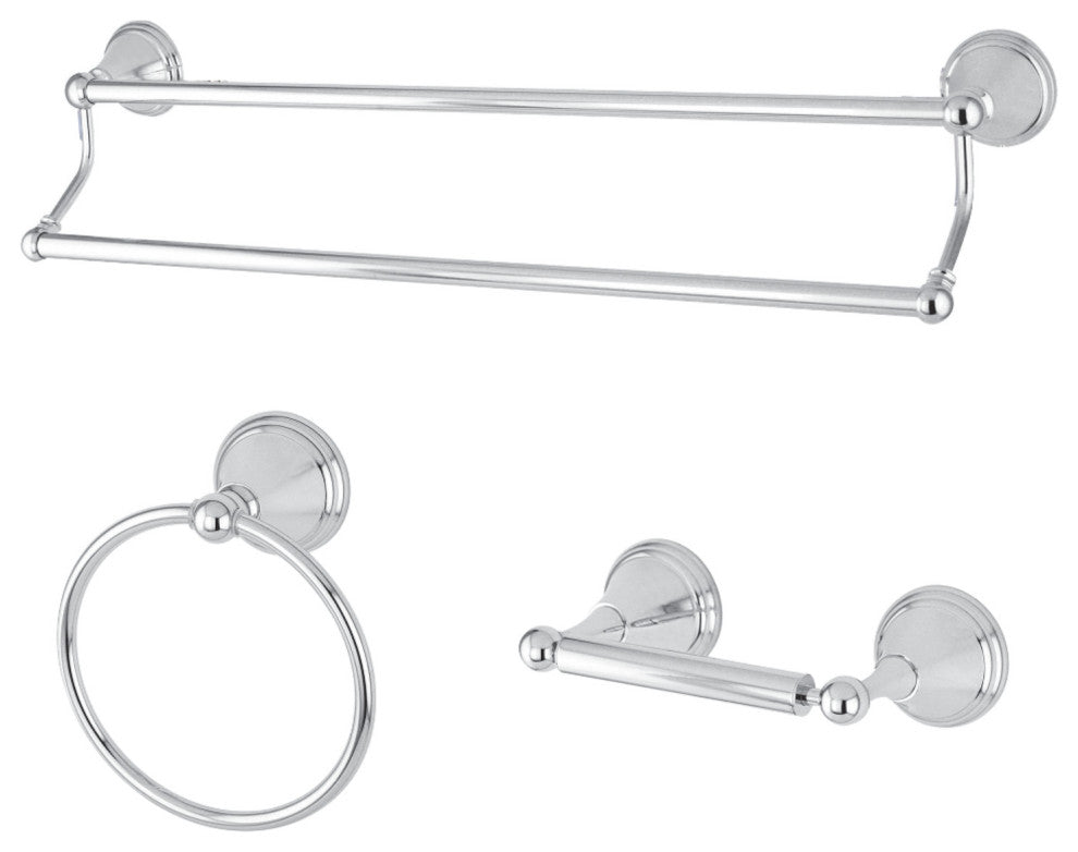 Kingston Brass 3-Piece Bathroom Accessory Set, Polished Chrome
