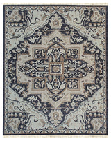 Charcoal Traditional Oriental Heriz Area Rug