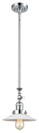 Halophane 1-Light Mini Pendant, Polished Chrome, Matte White Halophane